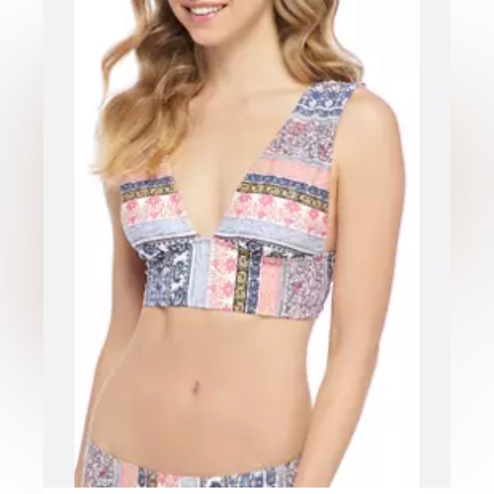 Deep V floral bikini